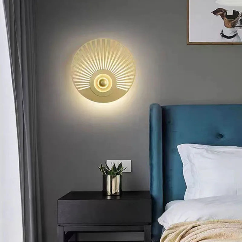 applique murale led ronde art déco pour ambiance chaleureuse - vue 4 sur 12