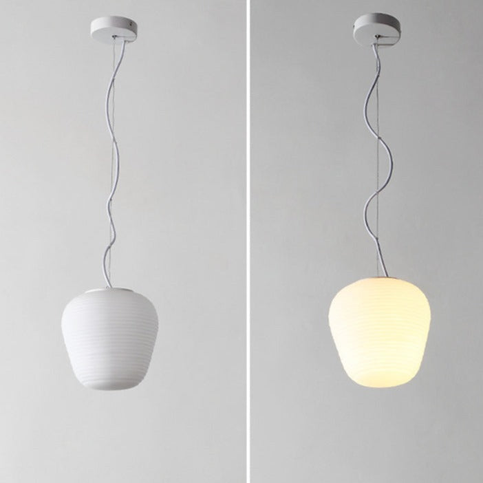 pendant light LED design in milky white Caligari glass