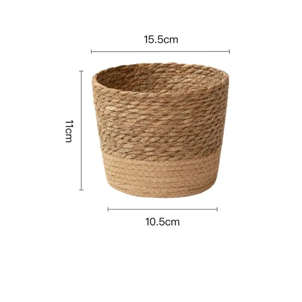 pot de fleurs rotin tressé créatif avec pieds amovibles et support durable - vue 12 sur 14