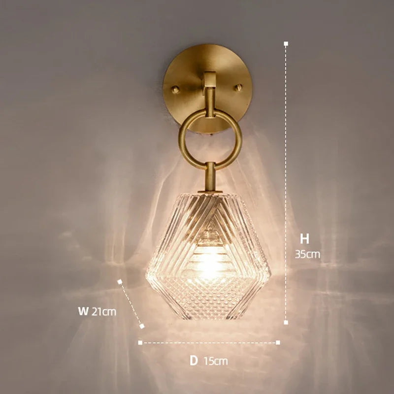 applique murale en verre style nordique américain led vintage edison - vue 4 sur 7