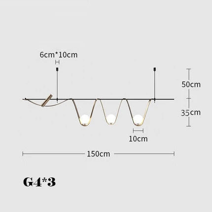 suspension LED dorée au design minimaliste décoratif