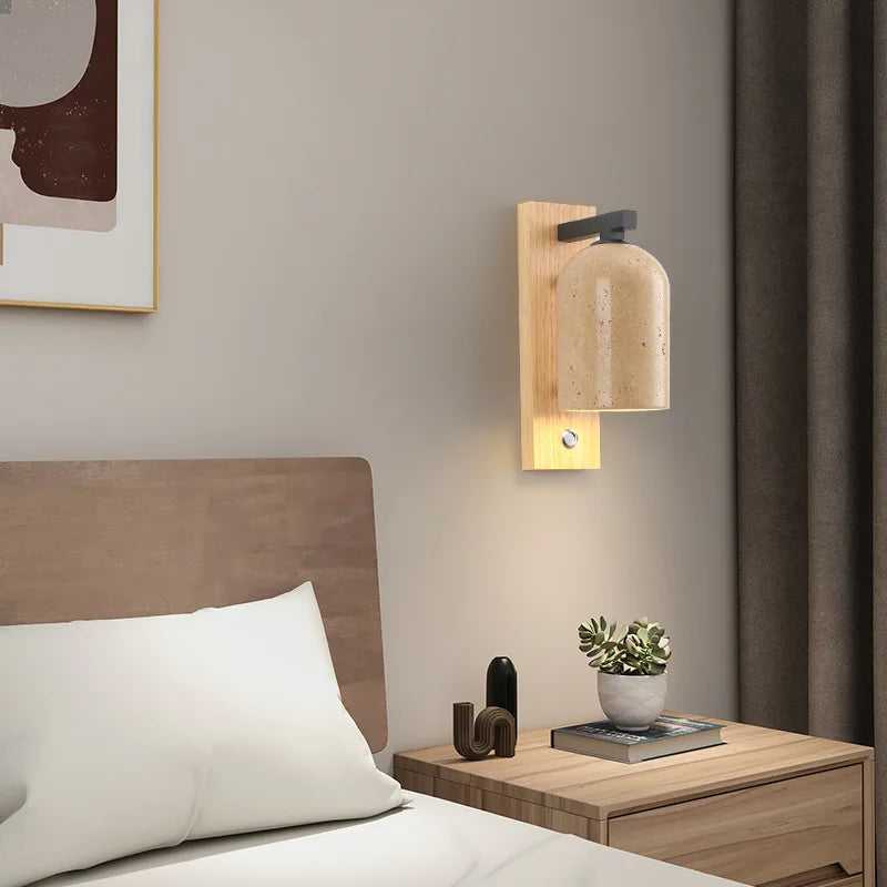 applique murale led en pierre naturelle avec interrupteur et livraison directe - vue 3 sur 10