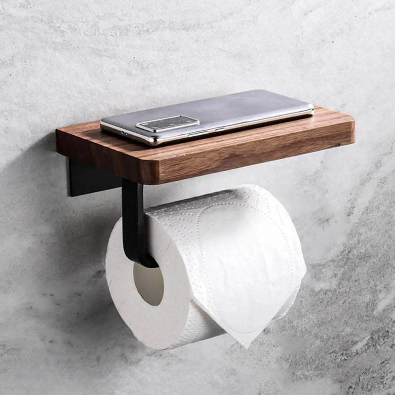 porte-mouchoirs en bois avec étagère pour salle de bain