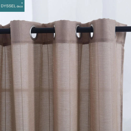 Rideau voilage rayures style europeen pour salon chambre - vue 4 sur 8