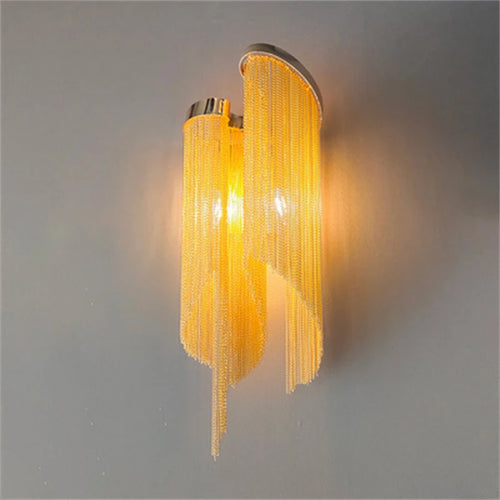 applique murale moderne élégante avec chaînes en aluminium pour décoration intérieure - vue 5 sur 5