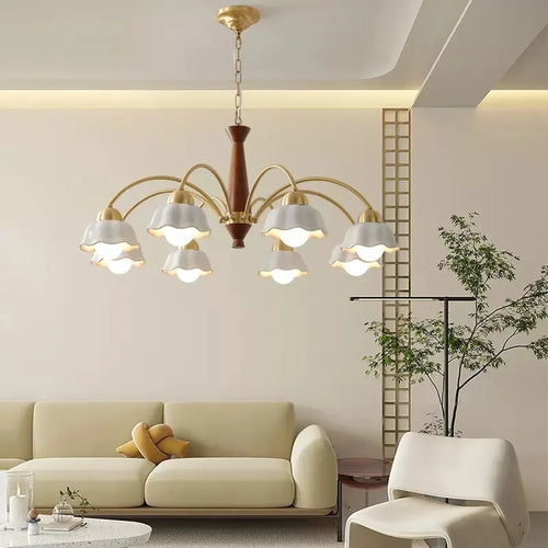 lustre moderne en céramique à fleurs pour intérieur contemporain - vue 3 sur 12