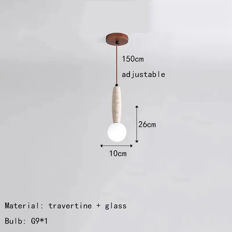 lustre en pierre naturelle nordique pour intérieur avec fil réglable - vue 8 sur 11