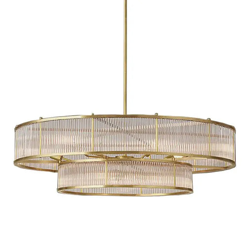 lustre led style loft américain en métal et tubes de verre - vue 14 sur 14