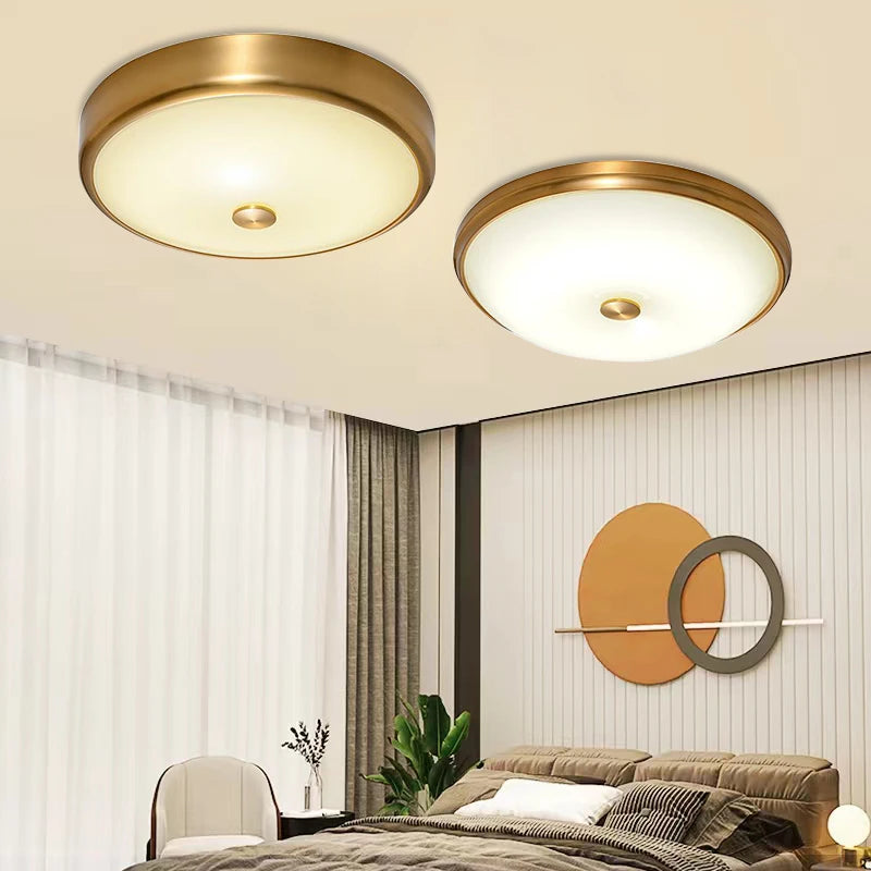 Plafonnier LED rond en verre au design moderne