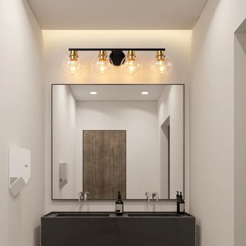 applique murale miroir salle de bains luminaires industrielle vanité luminaire avec abat-jour en verre