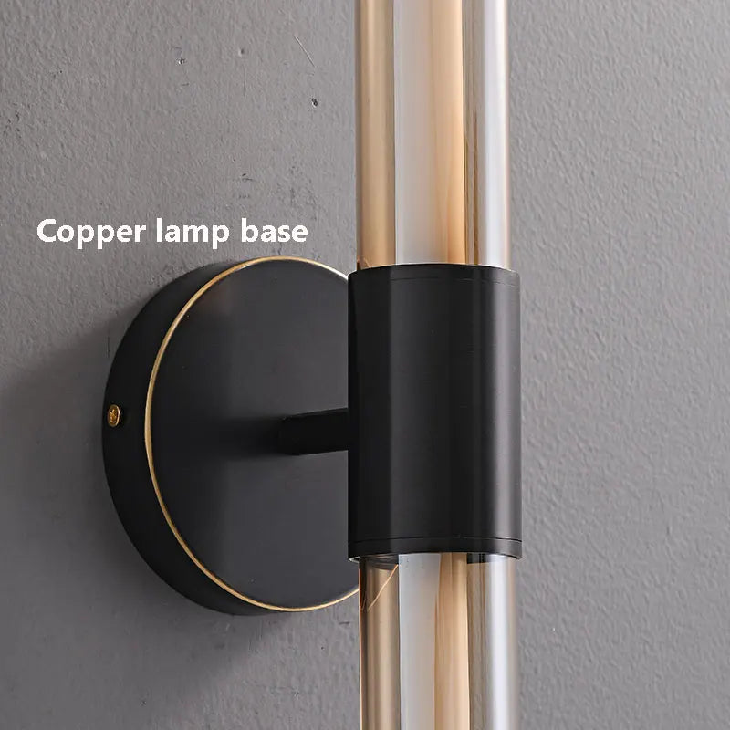 applique murale rétro led en verre de cuivre pour hôtel - vue 6 sur 6