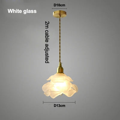 suspension rétro en verre pétales design fait main - vue 8 sur 8