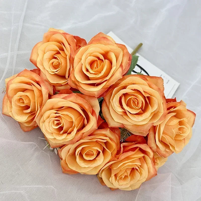 bouquet de roses artificielles en soie pour décoration de mariage