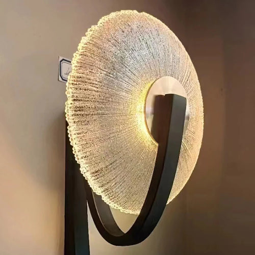 applique murale led métal verre transparent pour intérieur design élégant - vue 7 sur 8