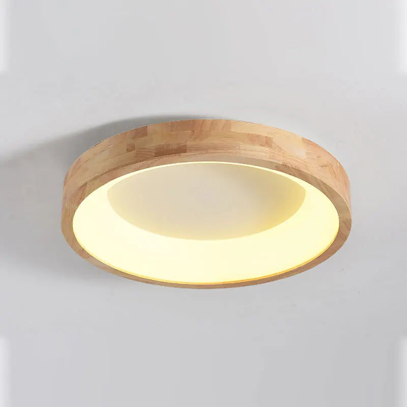 lustre moderne en bois et lumières led décoratives pour intérieur - vue 4 sur 8