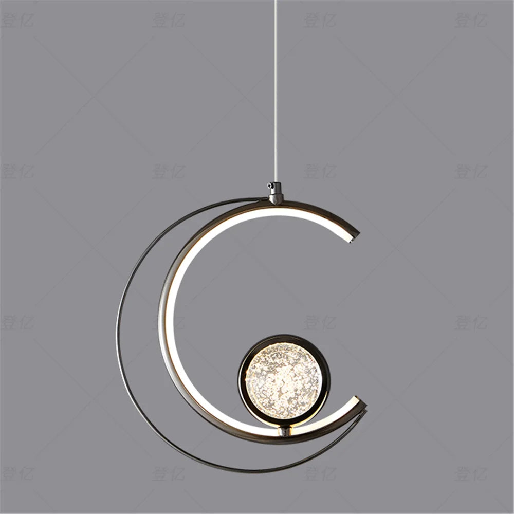 suspension en cristal de croissant de lune nordique élégante - vue 6 sur 8