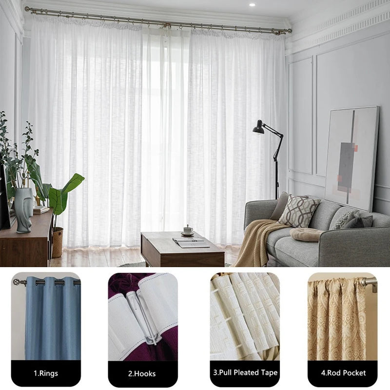 Voilage tulle uni sur mesure hauteur 310 cm - vue 5 sur 10
