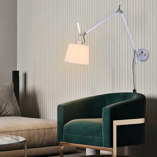 applique murale industrielle nordique pliable avec bras long pivotant - vue 3 sur 11