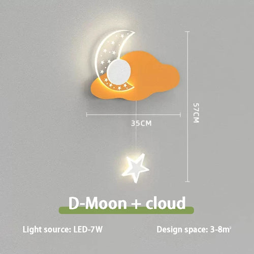 applique murale nuage et lune pour chambre d'enfant - vue 13 sur 22