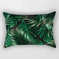 housse de coussin rectangulaire motif fleurs tropicales 30x50 cm