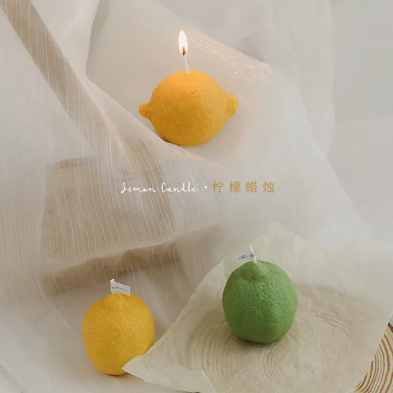 cadeau parfumé bougie citron décorative pour anniversaire fait main - vue 4 sur 10
