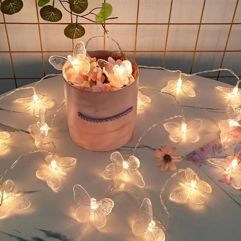 guirlande lumineuse led papillon pour fêtes et décorations intérieures