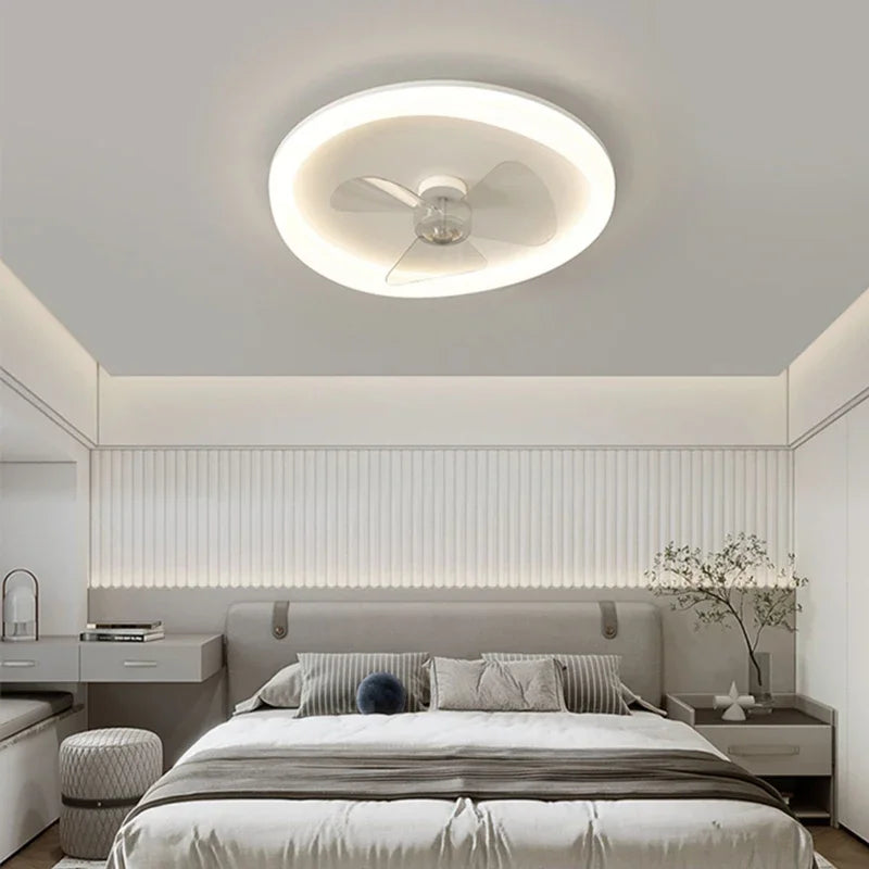 plafonnier led moderne avec ventilateur télécommandé et luminosité réglable - vue 4 sur 11