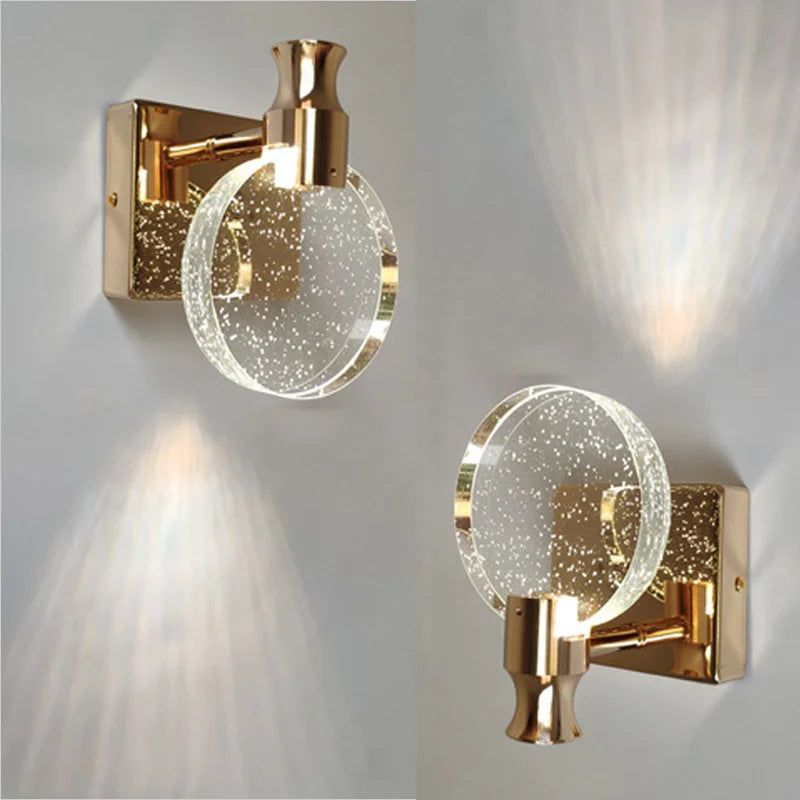 applique murale led de luxe en cristal décorative et veilleuse - vue 6 sur 8