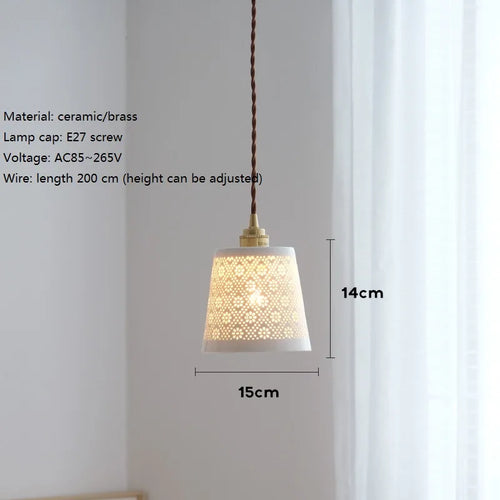 suspension moderne en céramique et cuivre pour décoration intérieure - vue 3 sur 6