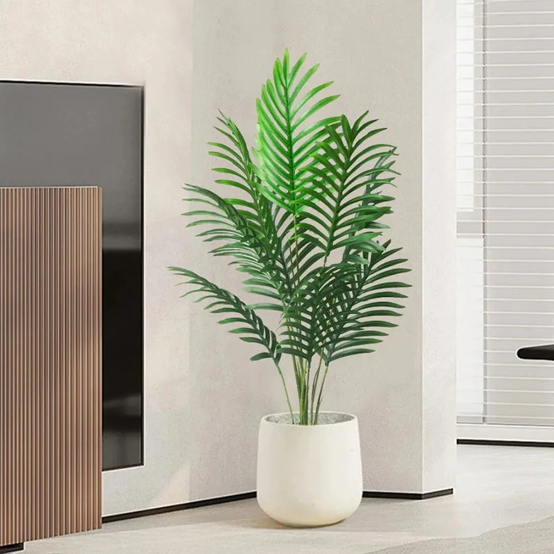 plantes artificielles tropicales palmier et monstera décoration intérieure et extérieure - vue 3 sur 8