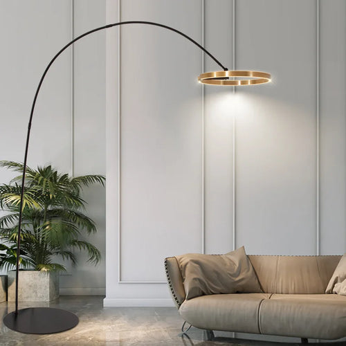 lampadaire led dimmable design nordique c anneau pour décoration maison - vue 2 sur 12