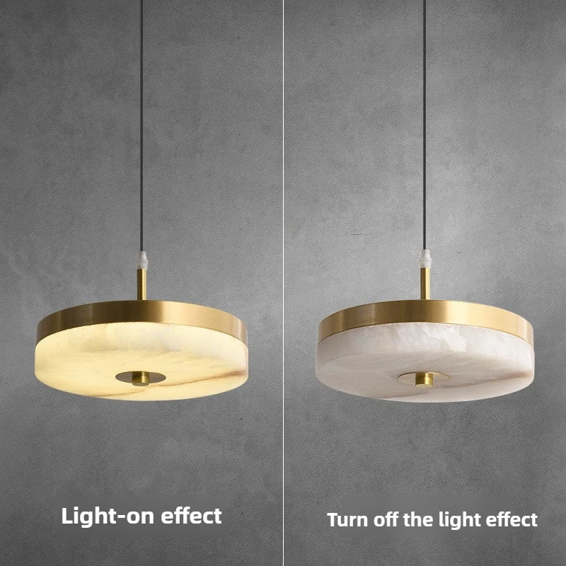 suspension en marbre blanc et cuivre design élégant pour intérieur moderne - vue 4 sur 7