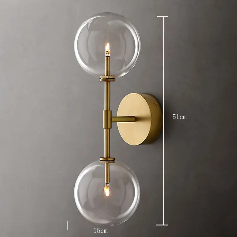 applique murale boule de verre post-moderne éclairage rétro nordique - vue 8 sur 12