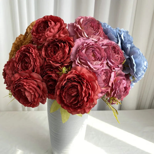 bouquet de pivoines artificielles en soie pour décoration florale - vue 3 sur 17