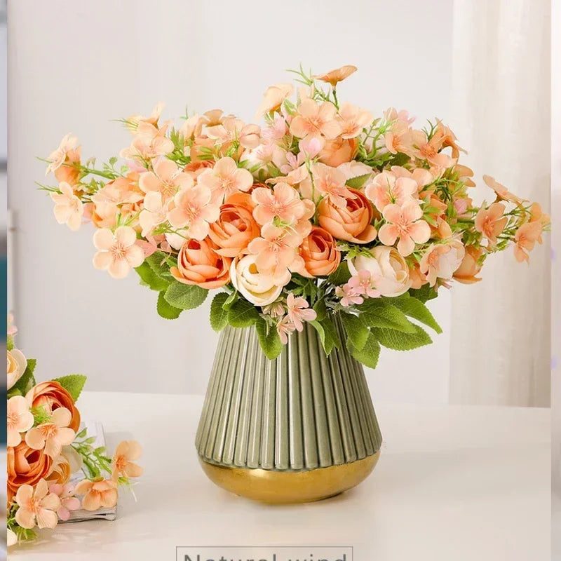 bouquet de fleurs artificielles en soie pour décoration intérieure - vue 4 sur 12