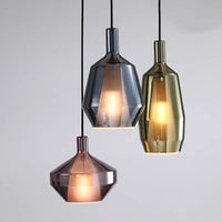 Suspension LED minimaliste verre violet