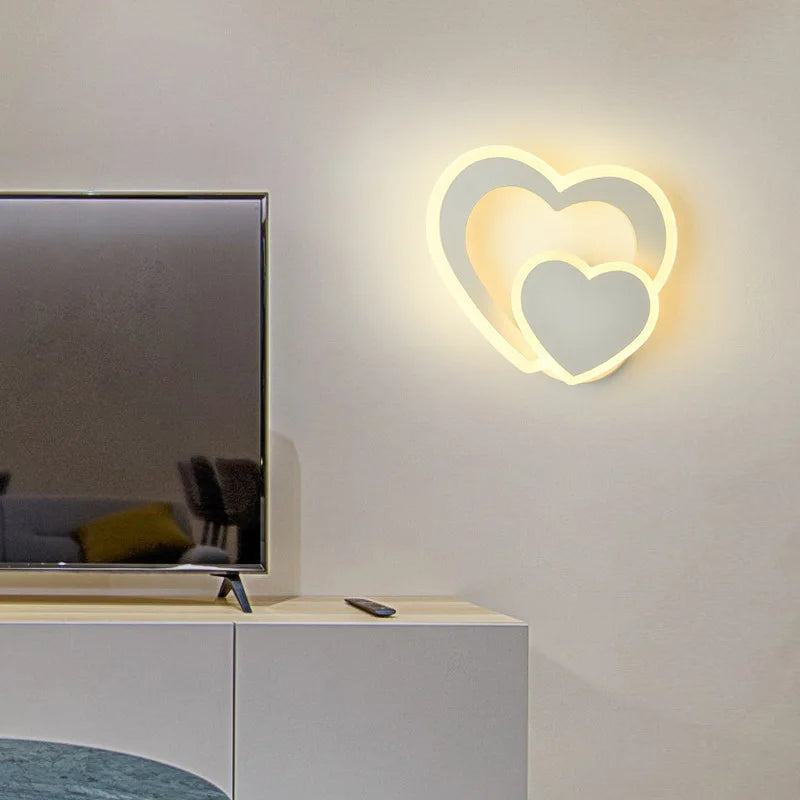 applique murale led simple design coeur nordique moderne - vue 4 sur 8