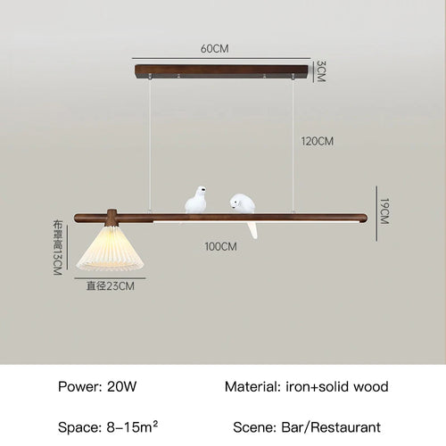 lustre moderne en bois suspension créative pour décoration intérieure - vue 9 sur 10
