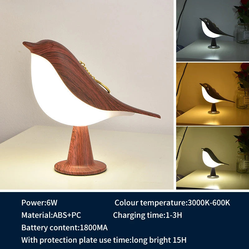 lampe chevet led bois interrupteur tactile moderne simple décoratif intérieur - vue 10 sur 11