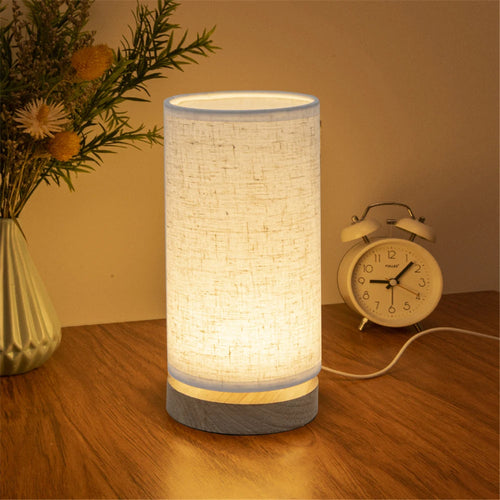 lampe de table en bois massif au style chaleureux et simple - vue 5 sur 5