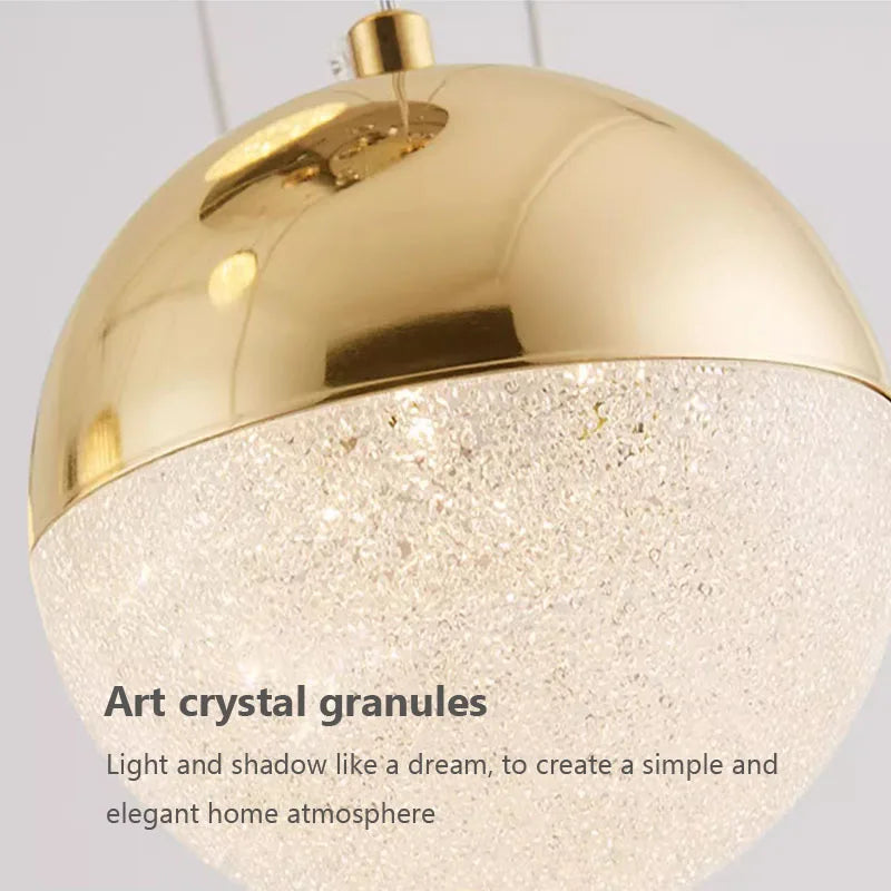 Suspension nordique led demi-boule acrylique simple - vue 6 sur 21