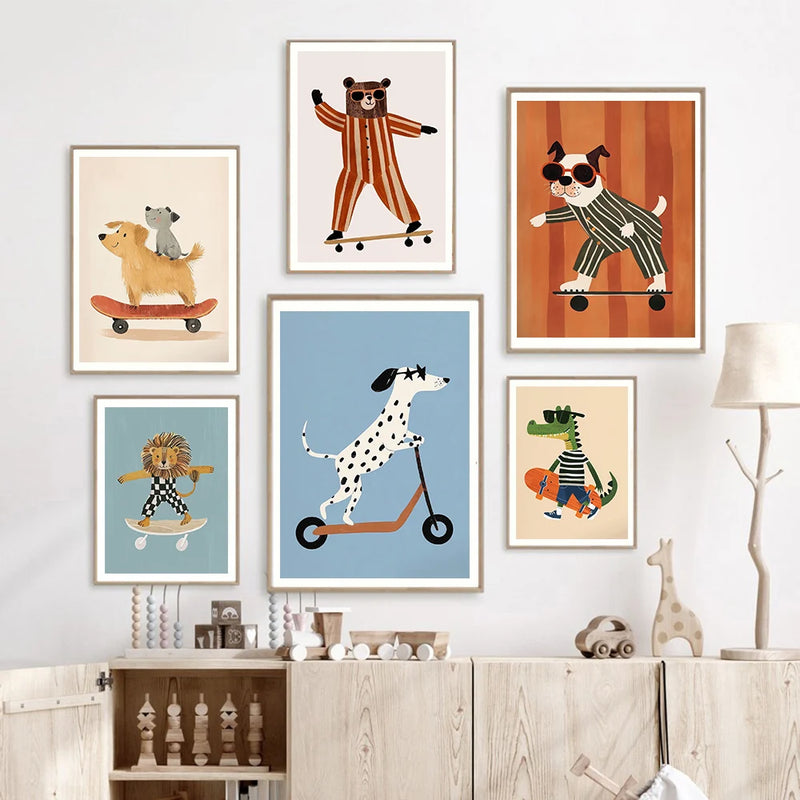 affiches d'animaux drôles pour décoration chambre enfant