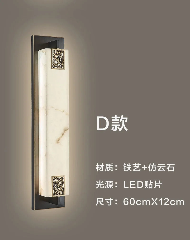 applique murale moderne en marbre chinois avec nœud et lumière led - vue 10 sur 11