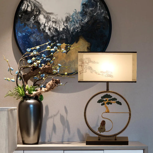 lampe de table style chinoiserie rétro pour salon de thé - vue 5 sur 7