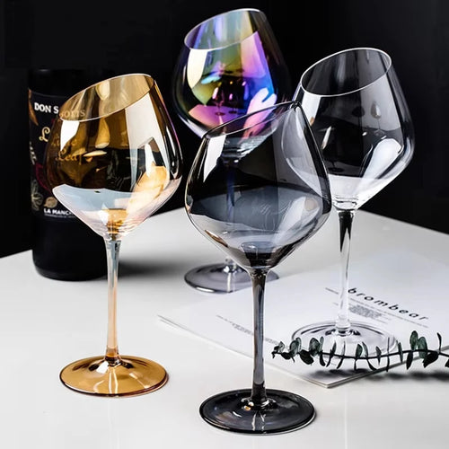 Verres a champagne biseautés design nordique cristal changeant