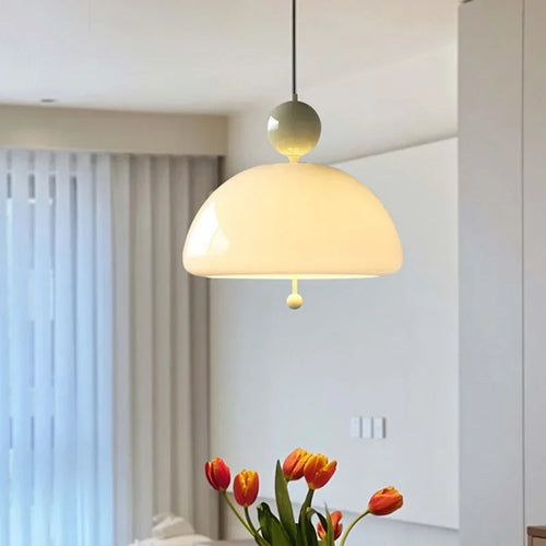 lustre rétro médiéval en verre crème pour intérieur élégant - vue 6 sur 11