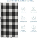 serviette de plage carreaux legere anti sable rapide