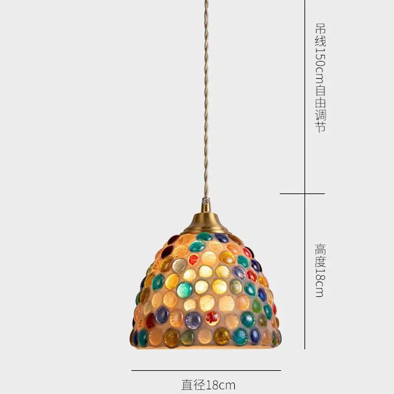 Suspension tiffany méditerranéen en verre coquille led - vue 11 sur 12