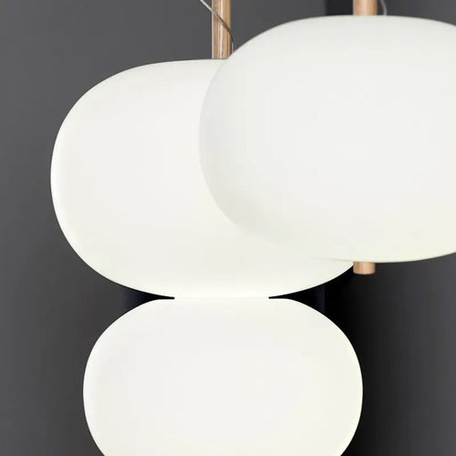lustre nordique en verre avec suspension led pour décoration - vue 6 sur 12
