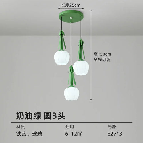 lustre art déco en verre avec abat-jour floral suspendu - vue 7 sur 11